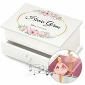 Pozytywki dla dzieci - Szkatułka na biżuterię z pozytywką i szufladką z nadrukiem dla dziewczynki na urodziny - miniaturka - grafika 1