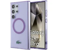 Etui i futerały do telefonów - Lacoste LCHMS24LULOU Hardcase Transparent MagSafe do Samsung Galaxy S24 Ultra Purpurowy - miniaturka - grafika 1