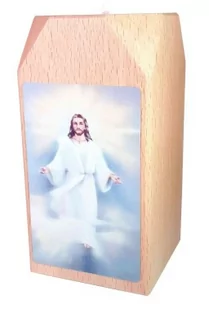 Świecznik drewniany Jezus wstępujący do nieba - Naczynia liturgiczne i akcesoria - miniaturka - grafika 1