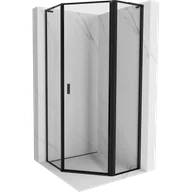 Kabiny prysznicowe - Mexen Mist L kabina prysznicowa pięciokątna uchylna prawa 100 x 100 cm, czarna ramka, czarna - 8A8L-100-100-70-70-P - miniaturka - grafika 1