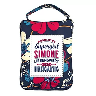 Torebki damskie - History & Heraldry Design Top Lady torba: SIMONE/torba na zakupy, torba plażowa, torba sportowa, wzór kwiatowy/wszechstronna, praktyczna, spersonalizowana z imieniem i sentencją - grafika 1