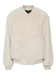VERO MODA Damska kurtka Vmsonjamie Short Faux Fur Jacket Boos, owsianka, L - Kurtki damskie - miniaturka - grafika 1