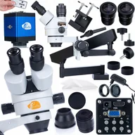 Mikroskopy i lupy - Mikroskop Rosfix Rosfix Mikroskop stereoskopowy trinokularowy na wysięgniku Neptune Pro MSNP-T-WDMS1 + Kamera mikroskopowa Draco Blue PRO KMDBP-HDMI-VGA 2mp Seria Plantes PRO - miniaturka - grafika 1