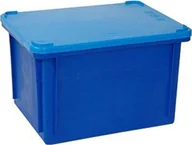 Pojemniki przemysłowe - Artech Pojemnik magazynowy z pokrywą, wym. 40 x 30, kolor, atest na kontakt z żywnością niebieski - miniaturka - grafika 1