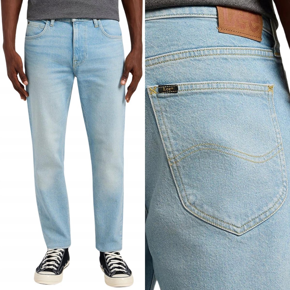 Lee AUSTIN REGULAR TAPERED Lake Rain KLASYCZNE ZWĘŻANE BLUE DżINS W32 L32