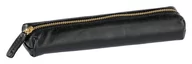 Piórniki - Clairefontaine 116056C - Czarny skórzany futerał - 4x2,5x19,5 cm - Wąski piórnik - Mini etui - przechowywanie długopisów - Kolekcja Wiśni White - miniaturka - grafika 1