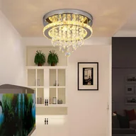 Lampy sufitowe - Żyrandol kryształowy LED Fortuna Lai Nowoczesna lampa sufitowa Lampa sufitowa wisząca Żyrandol, ciepła biel - miniaturka - grafika 1