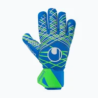 Piłka nożna - Rękawice bramkarskie uhlsport Aquagrip HN pacific blue/fluo green/w WYSYŁKA W 24H 30 DNI NA ZWROT - miniaturka - grafika 1