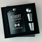 Gadżety dla niej i dla niego - Piersiówka dla świadka najlepszy świadek z imieniem - miniaturka - grafika 1