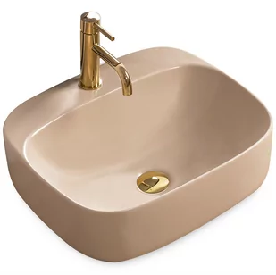 Rea Umywalka nablatowa Luiza 50 Beige MAT U9609 - Umywalki - miniaturka - grafika 1