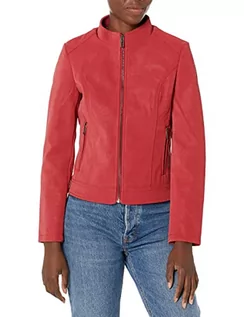 Płaszcze damskie - Desigual 22WWEW62 Damski płaszcz PU, czerwony, XL - grafika 1