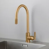 Baterie kuchenne - Bateria kuchenna z wyciąganą wylewką Mixer Cross Mosiężna - miniaturka - grafika 1