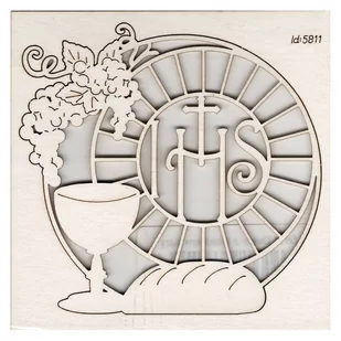 Tekturka komunijna Dekor z kielichem duży - Pierwsza Komunia Święta - Pamiątka Pierwszej Komunii Świętej - miniaturka - grafika 1