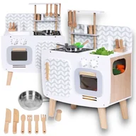 Zabawki AGD - DREWNIANA kuchnia dziecięca ZESTAW AKCESORIA PIEKARNIK zabawka dla dzieci - miniaturka - grafika 1