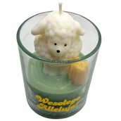 Świece - Ręcznie zalewana Świeca Sojowa Prezent Wielkanoc baranek - Trawa Cytrynowa - miniaturka - grafika 1