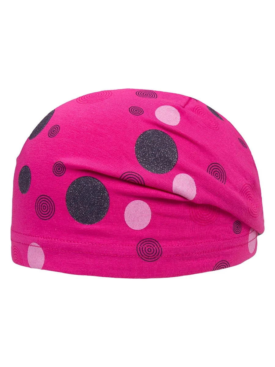 Dziewczęca czapka w grochy ciemnoróżowa Döll r.53