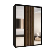 Szafy - Szafa przesuwna Garderoba SAPPORO 2 180 gł. 45 czarny/artisan - miniaturka - grafika 1