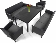 Meble ogrodowe - KETER Zestaw mebli ogrodowych Salemo Fiesta Max Girona dla 8 osób grafitowy - miniaturka - grafika 1