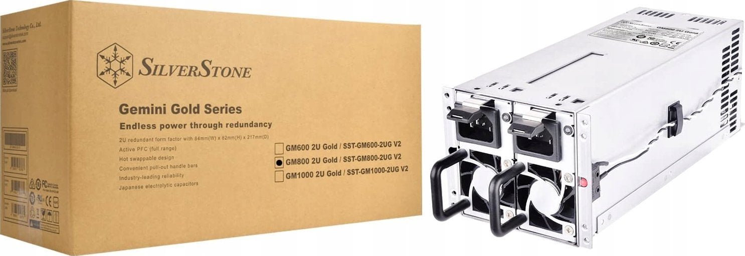 Zasilacz SilverStone SilverStone SST-GM800-2UG V2 redundantes 2HE-Netzteil - 800 Watt