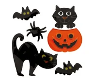 Balony i akcesoria - Dekoracja Żelowa Koty Nietoperz Pająk Halloween - miniaturka - grafika 1