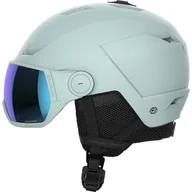 Kaski narciarskie - Salomon Icon LT Visor, kask narciarski z wizjerem, aquamarine - miniaturka - grafika 1