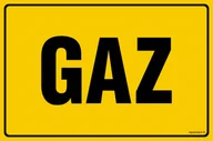 Tablice BHP - JD015 GAZ, FN - FOLIA SAMOPRZYLEPNA; (100X75MM) - miniaturka - grafika 1