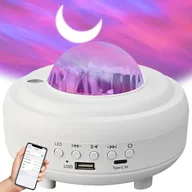 Lampy pozostałe - Lampka nocna led projektor gwiazd rzutnik zorza nieba głośnik bluetooth - miniaturka - grafika 1