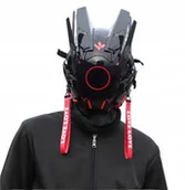 Dodatki do strojów karnawałowych - MASKA KASK PUNK FUTURYSTYCZNA ŚWIATŁA LED HALLOWEEN IMPREZA AKCESORIA - miniaturka - grafika 1