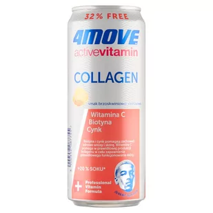 4MoveActive Vitamin Collagen Gazowany napój smak brzoskwiniowo-cytrusowy 330 ml - Napoje energetyczne i izotoniczne - miniaturka - grafika 1