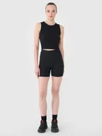 Spodenki damskie - 4F Legginsy krótkie dzianinowe damskie - czarne S - miniaturka - grafika 1