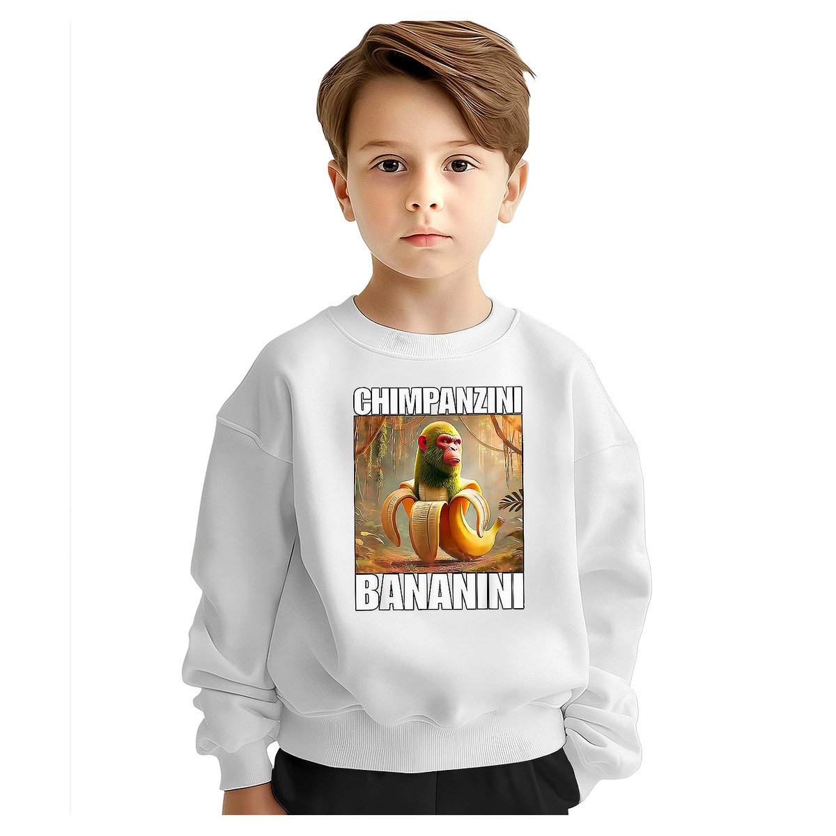 BLUZA DZIECIĘCA CHIMPANZINI BANANINI 110-116 DLA CHŁOPCA DZIEWCZYNKI