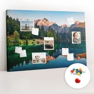 Tablice i flipcharty - Tablica Korkowa 120x80 cm + Kolorowe Pinezki - Krajobraz jeziora - miniaturka - grafika 1