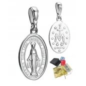 Dewocjonalia - Srebrny Medalik Matka Boska Cudowna 925 Na Komunię Chrzest Prezent Święta - miniaturka - grafika 1