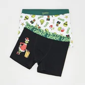 Skarpetki dla dzieci - Reserved - Świąteczne bokserki Grinch 2 pack - biały - miniaturka - grafika 1