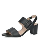 Sandały damskie - Caprice Skórzane sandały w kolorze czarnym na obcasie - miniaturka - grafika 1