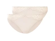 Majtki damskie - esmara® Figi damskie z koronką, 2 pary (Beżowy, XS (32/34)) - miniaturka - grafika 1