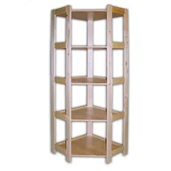 Szafy i regały magazynowe - B2B Partner Regał drewniany narożny 5 półek, 1660x600x435 mm 11136 - miniaturka - grafika 1
