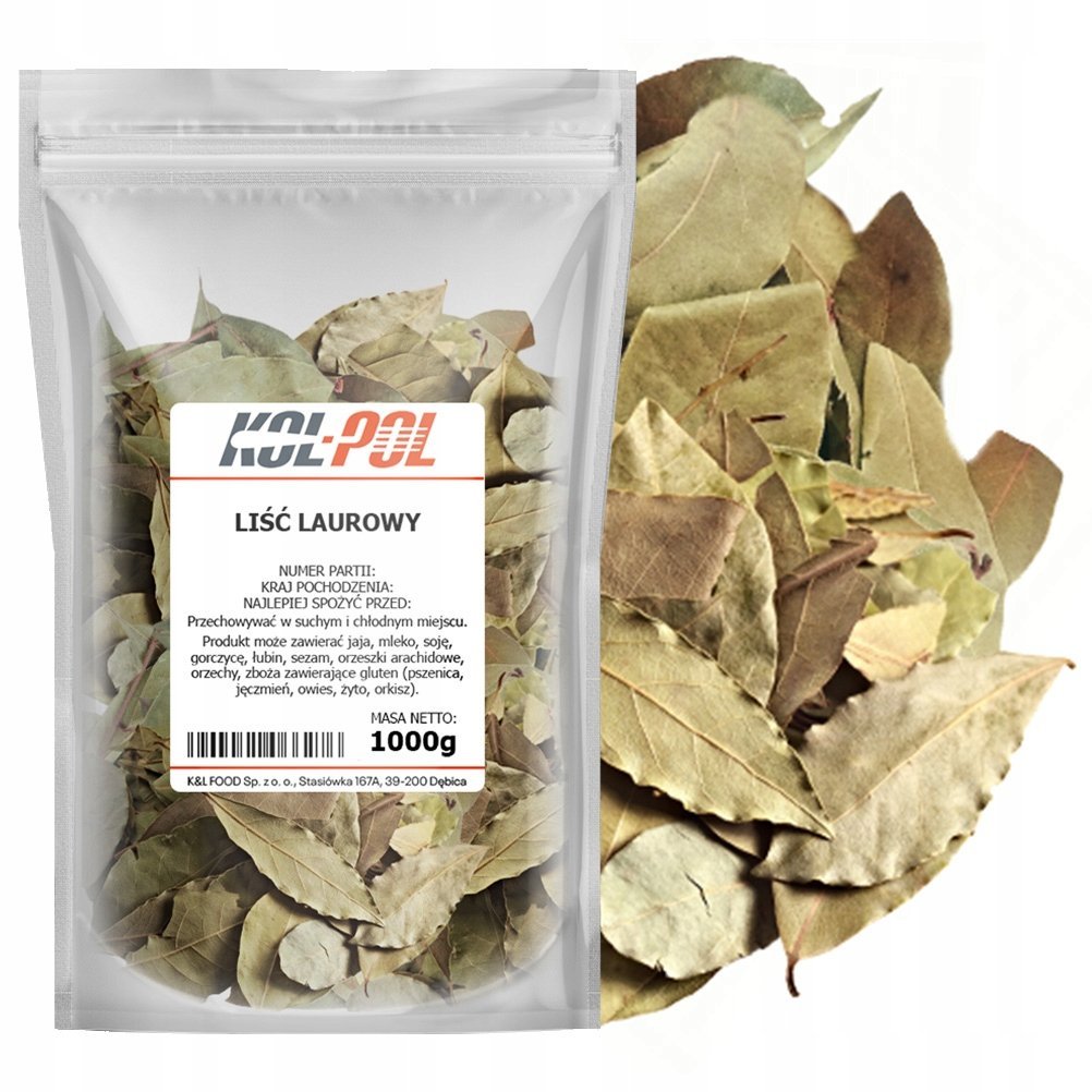 LIŚĆ LAUROWY 1kg Liście laurowe naturalne aromatyczne suszone Kol-Pol