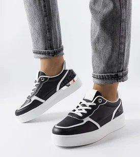 Czarne sneakersy na platformie Tooele-37 - Botki damskie - miniaturka - grafika 1