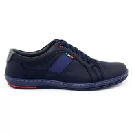 Półbuty męskie - Buty męskie skórzane casual 238GT granatowe - Buty Olivier - miniaturka - grafika 1