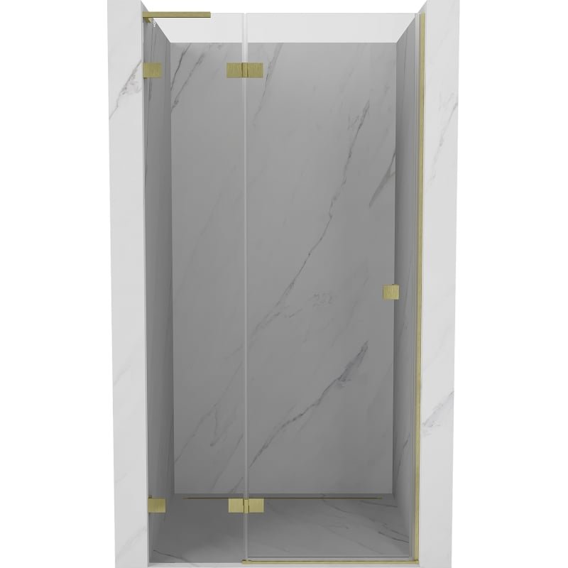 Mexen Lunar L drzwi prysznicowe uchylne lewe 120 cm, transparent, złote szczotkowane - 834L-120-000-55-00-L