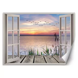 Fototapeta, Okno z widokiem na zachodzące słońce (Rozmiar 140x100) - Fototapety - miniaturka - grafika 1