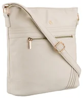 Torebki damskie - Torebka damska listonoszka ROVICKY klasyczna na ramię szeroki pasek mała na suwak kieszonki crossbody beżowa - miniaturka - grafika 1