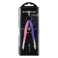 Kompasy - Kompas precyzyjny / geometryczny STAEDTLER Mars Comfort neonowo różowy / fioletowy - miniaturka - grafika 1