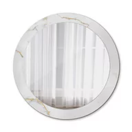 Lustra - Nowoczesne Lustro Okrągłe Biały marmurek 80cm - miniaturka - grafika 1