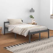 Łóżka - Lumarko Rama łóżka, szara, lite drewno sosnowe, 120 x 200 cm - miniaturka - grafika 1