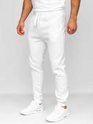 Spodnie sportowe męskie - Spodnie męskie joggery dresowe białe Denley CK01 - miniaturka - grafika 1