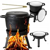 Kociołki - KOCIOŁEK myśliwski garnek żeliwny 5L ognisko grill - miniaturka - grafika 1