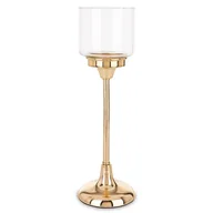 Świeczniki - Świecznik złoty z kloszem 34x11 cm LAMBONG - III wysoki - miniaturka - grafika 1