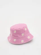 Moda i Uroda OUTLET - Reserved - Kapelusz bucket hat z haftem - różowy - miniaturka - grafika 1